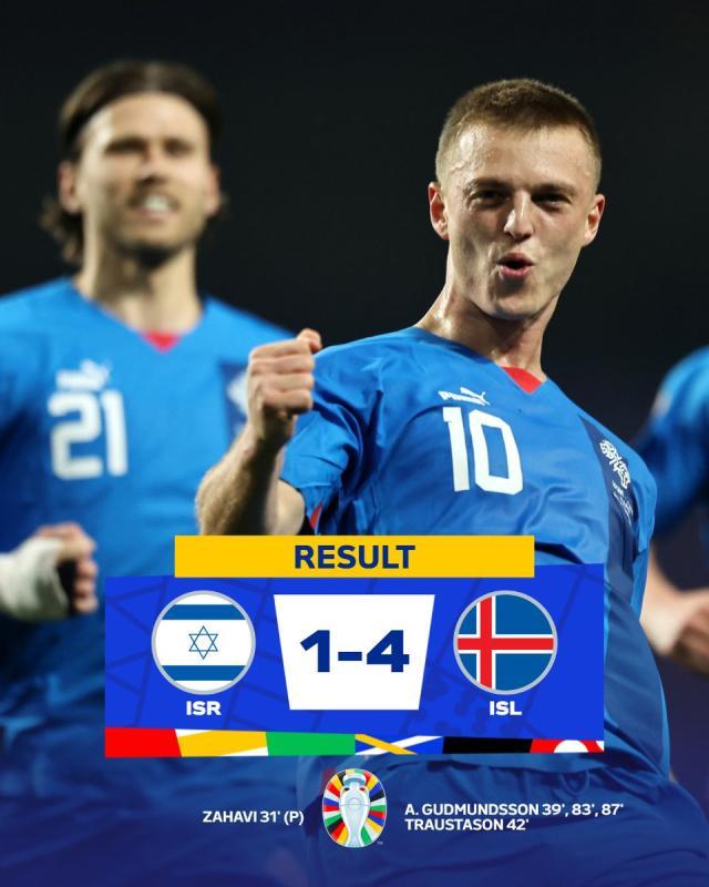 石油杯-真·戴罪立功！古德蒙松帽子戏法助冰岛淘汰以色列